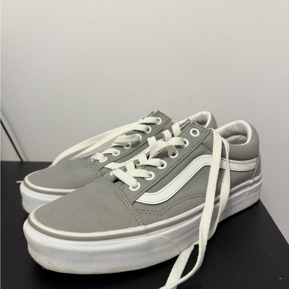 Gray and White Vans